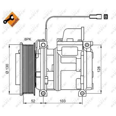 Abbildung von NRF 32824 Kompressor 10PA15C 24 PAG 46 mit Kompressoröl, Dichtring EASY FIT MERCEDES BENZ: ATEGO 2