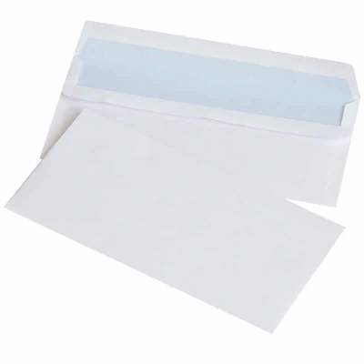 Abbildung von Selbstklebende Briefumschläge OFFICE PRODUCTS SK DL 110x220mm 75gsm 50St Weiß / Typ Selbstklebend/Art SK/Farbe Weiß/Format DL/Flächengewicht (g/m2) 75 Abmessungen (mm) 110x220