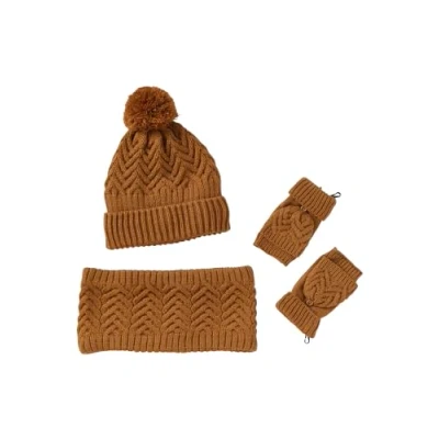 Abbildung von Vertbaudet Jungen Set: Mütze, Rundschal &amp; Handschuhe tannengrün 152/164