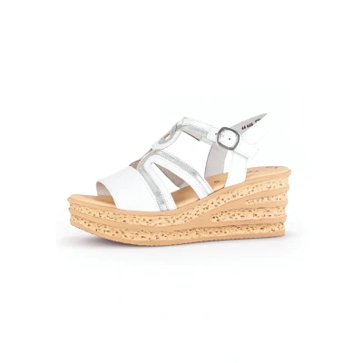 Abbildung von Gabor Plateausandalette, Damen, Größe: 38.5, Weiss silber Schuhe