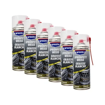 Abbildung von Presto 6X 306352 SPRÜHFETT WEIß SCHMIERMITTEL Metall Kunststoff 400 ml