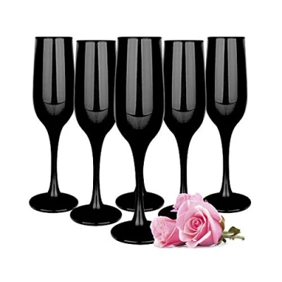 Abbildung von Sendez Sektglas 6 schwarze Sektgläser 200ml Sektkelche Champagner Prosecco Proseccoglas