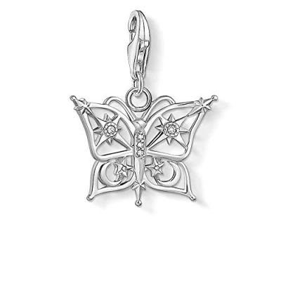 Abbildung von Thomas Sabo Charm Anhänger, Sterlingsilber, Zirkonia, Schmetterling, Silber