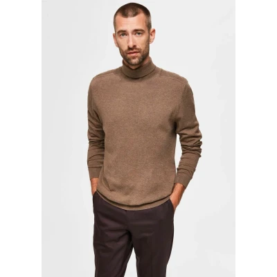 Abbildung von Selected Homme Slhberg B NOOS Strickpullover, Herren, Größe: Medium, Teak melange