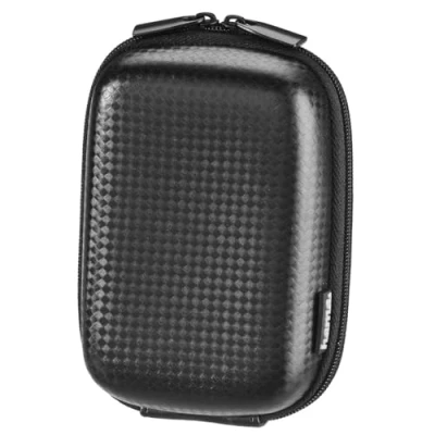 Abbildung von Hama Kameratasche stabiles Hard Case im Carbon Stil ideal als kleine Fototasche und zur Kamera Aufbewahrung Farbe: Schwarz