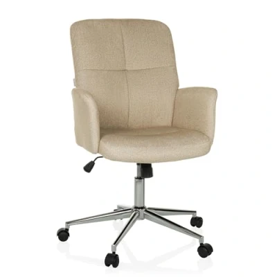 Abbildung von hjh Office Moderner Home Stuhl SOLAO 400 Schreibtischstuhl Drehstuhl mit Rollen, Wippfunktion, höhenverstellbar, gepolstert, Beige