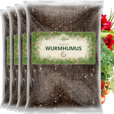 Abbildung von ORAGARDEN Wurmhumus 12L Natürlicher Bodenaktivator für gesunde Pflanzen Humus Erde und Garten