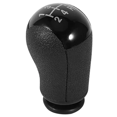 Abbildung von Schaltknauf, Auto 5 Gang MT ABS Schalthebel Schaltknauf für Focus Mondeo MK3 C MAX Mustang Galaxy Fiesta MK6 Transit (Schwarz)