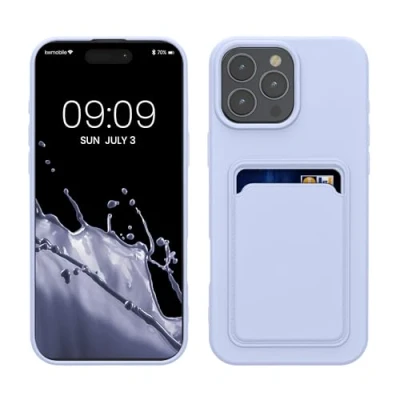 Abbildung von kwmobile Handyhülle kompatibel mit Apple iPhone 16 Pro Max Hülle Handy Cover Fach für Karten in Lavendel