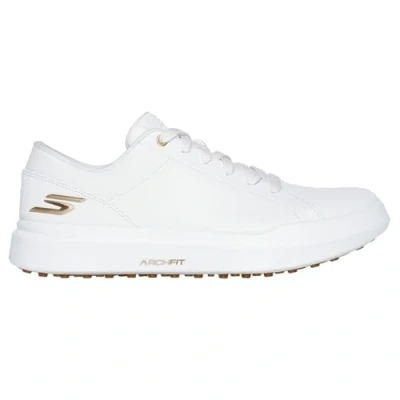 Abbildung von Skechers Damen Drive 6 Arch Leder Relaxed Fit Wasserdicht Golfschuh Sneaker, Weiß/Gold, 37.5 EU
