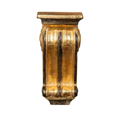 Abbildung von Biscottini Barockregal 30 x 15 cm Antik Gold Regal Wandregal im Shabby Chic Stil kleine Konsole Barock zur Wandmontage, Holz, Taglia unica