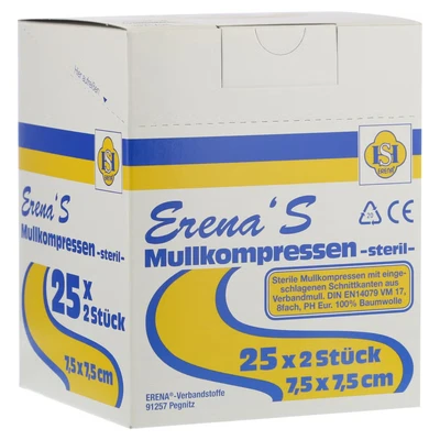 Abbildung von Erena Steril Mullkompressen 7,5x7,5 cm 8fach 25X2 St