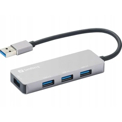 Abbildung von Sandberg USB A Hub 1xUSB3.0+3x2.0 Saver 4 Datenanschlüsse Plug &amp; Play C Multiport Adapter Schnelle Datenübertragung Erweiterung für PC Laptop MacBook Computer