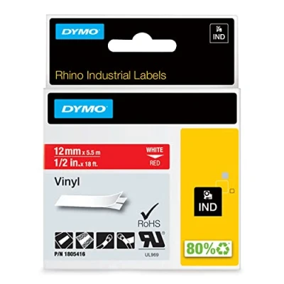Abbildung von Dymo 1805416 (12 mm) Schwarz bis rot Tape