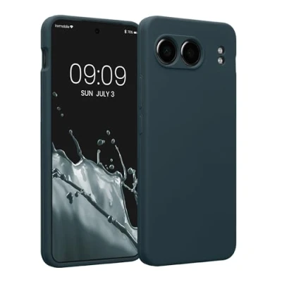 Abbildung von kwmobile Handyhülle kompatibel mit OnePlus Nord 4 5G Hülle gummierte Handy Case aus Silikon in Dunkler Schiefer