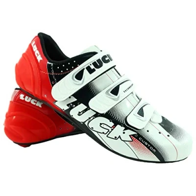 Abbildung von LUCK EVO Red Fahrradschuhe für den Straßenverkehr, mit Carbon Sohle, sehr steif und leicht dreifachem Klettverschluss. (38 EU)