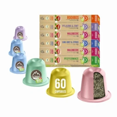 Abbildung von Tee Genießer Set BIO 60 Teekapseln Nespresso kompatibel La Natura Lifestyle industriell kompostierbar