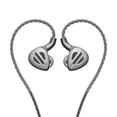 Abbildung von FiiO FH9 Kopfhörer, kabelgebunden, hochauflösend, 1DD+6BA, abnehmbares Kabel, tiefer Bass, kommt mit 2,5/3,5/4,4 mm austauschbaren Steckern für Smartphone/PC/Player/Heim Audio (Titan)