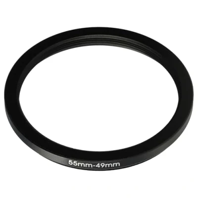 Abbildung von vhbw Step Down Ring Adapter von 55 mm auf 49 für Kamera Objektiv Filteradapter, Metall, Schwarz