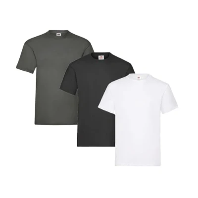 Abbildung von Fruit of the Loom Herren Heavy T Shirt 3er Pack, 1 x Weiß, Schwarz, Graphit und HL Kauf Notizblock, XL