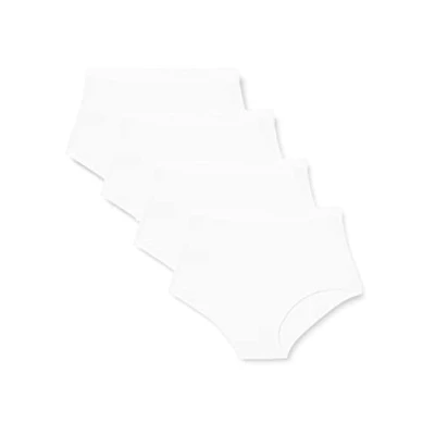 Abbildung von Playtex Damen Midi Höschen aus Bio Baumwolle x4 Slip, Weiss, M