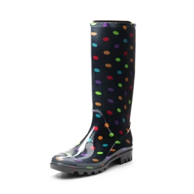 Abbildung von DREAM PAIRS Wasserdicht Regenstiefel Damen Bequem Regenschuhe Gummistiefel Hohe Gartenschuhe,Size 38,Multispot,SDRB2407W E