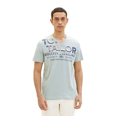 Abbildung von TOM TAILOR Herren 1035657 T Shirt, 28129 Light Ice Blue, XXL
