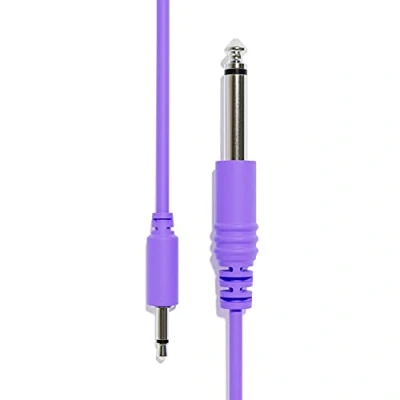 Abbildung von ExcelValley 1 Pack Mono Patchkabel TS 3,5mm 1/8&quot; zu 6,35mm 1/4&quot; [Purpur 45 cm 17,72&quot;]