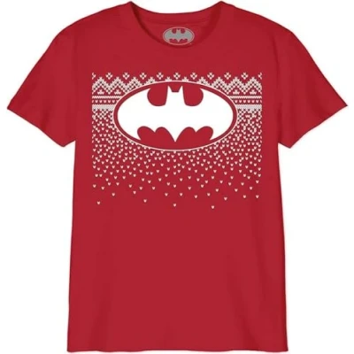 Abbildung von DC Comics Jungen Bobatmbts052 T Shirt, rot, 14 Jahre