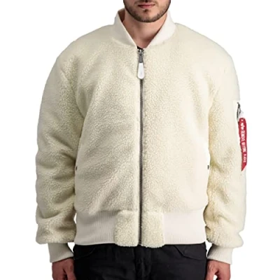 Abbildung von Alpha Industries MA 1 Teddy Bomberjacke für Herren Off White
