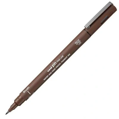 Abbildung von uni Technischer Filzstift Pin Brush Spitze 0,02 mm Sepia