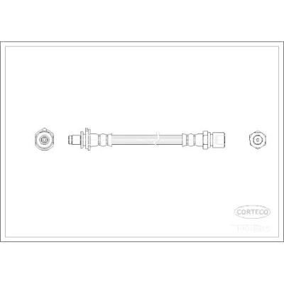 Abbildung von CORTECO 19018915 Bremsschläuche Hinterachse 195 OPEL: Calibra A, Astra F Caravan, CC, SAAB: 9 3 Cabrio