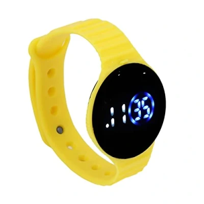 Abbildung von Kinder Digitaluhr Intelligente Uhr, Digitaluhr, Wasserdichtes Silikonarmband, Kratzfeste LED Elektronikuhr für Kinder, Frauen, Männer, Mädchen, Jungen(Gelb)
