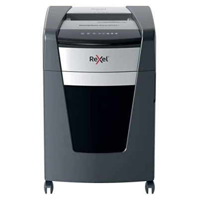 Abbildung von Rexel Aktenvernichter Momentum Extra XP514+, Mikroschnitt, 15 14 Blatt A4 (70 80 g/m²) Kapazität, Sicherheitsstufe P5, Anti Papierstau Technologie, 60L Abfallbehälter, Schredder, schwarz, 2021514MEU
