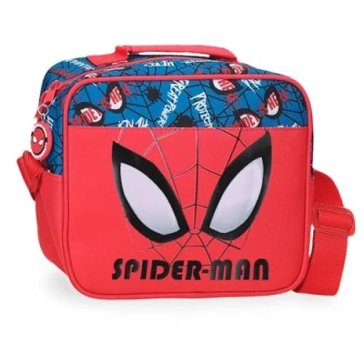 Abbildung von Marvel Disney, Spiderman Authentic, Kulturbeutel, Federmäppchen, aus Polyester, verstellbarer Schultergurt von Joumma Bags, rot, Umhängetasche