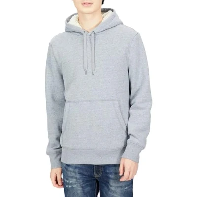 Abbildung von Amazon Essentials Herren Kapuzenpulli mit Sherpa Futter, Hellgrau Meliert, XL