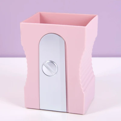 Abbildung von balvi Schreibutensilienbehälter Sharpener Hell Pink Farbe Original Topf für Bleistifte und Anspitzer