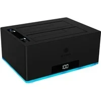 Abbildung von ICY BOX USB 3.0 2 Fach Festplatten Docking Station für 2,5&quot; und 3,5&quot; SATA HDD/SSD, RGB, Offline Klonfunktion, C &amp; A, UASP, IB 127CL U3