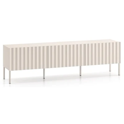 Abbildung von Selsey TV Schrank Lowboard Board Sideboard Fernsehtisch Fernsehschrank 170 cm Mit Gerillten Fronten Soft Close Stehend Hellbeige Derriva