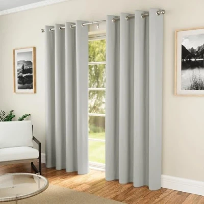 Abbildung von Enhanced Living Nightfall Vorhänge mit Ösen, superweich, energiesparend, geräuschreduzierend, für Schlafzimmer und Wohnzimmer, 117 x 137 cm, Grau