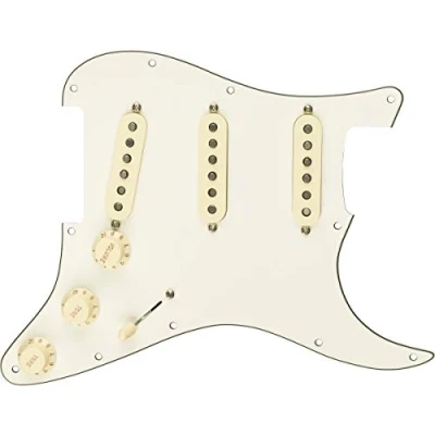 Abbildung von Fender Strat Pickguard, vorverkabelt, Original &#039;57/&#039;62 SSS, Pergament, 11 Loch, PG