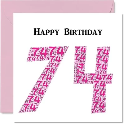 Abbildung von lustige Geburtstagskarte zum 74. Geburtstag für Frau Shapecloud Happy Birthday Karte Vater, Mutter, Großvater, Oma, Onkel, Tante, 145 mm x Grußkarten,