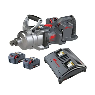 Abbildung von Ingersoll Rand W9491 K4E EU 1&quot; 20V Schlagschrauber, Hochleistungs Schlagschrauber mit kurzem Amboss, Schlüsselsatz (4) 5,0 Ah Li Ionen Akkus und Doppelladegerät, Profi Werkzeugsatz