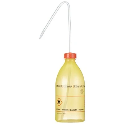 Abbildung von neoLab ecoLab LDPE Schriftspritzflaschen, Gelb/Transparent, Ethanol, 500mL Kapazität