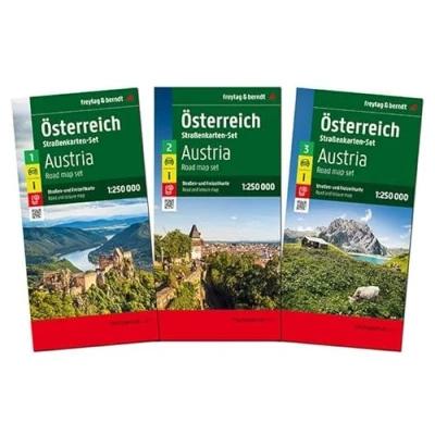 Abbildung von Österreich, Straßenkarten Set 1:250.000, freytag &amp; berndt: 3 Blätter in Kunststoff Hülle mit Infoguide und Top Tips, Radwege (freytag berndt Auto + Freizeitkarten)