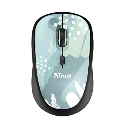 Abbildung von Trust 24442 Yvi Kabellose Optische Funkmaus, 2.4GHz, USB Mikroempfänger, Rechts und Linkshänder, 800/1600 DPI, Wireless Maus für PC, Laptop, MacBook Blau