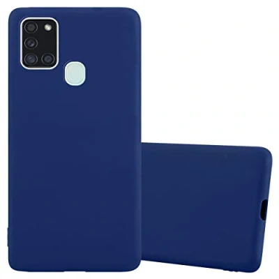 Abbildung von Cadorabo Hülle kompatibel mit Samsung Galaxy A21s Schutzhülle TPU Silikon Case Candy Design Slim Kratzfest Weiche Gummi Rundumschutz für in Blau