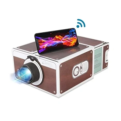 Abbildung von Annadue Beamer, Tragbarer Filmprojektor, DIY Smartphone Projector, Handy Projektor (Heimkino), 8 Facher Bildvergrößerungsprojektor.