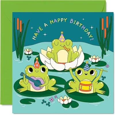Abbildung von Lustige Frosch Geburtstagskarten für Frauen und Männer Party Happy Birthday Karte Mutter, Vater, Bruder, Schwester, Sohn, Tochter, Oma, Großvater, 145 mm x mm, Witz, Humor, Scherz,