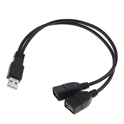 Abbildung von Ziyan Y Splitter Adapter USB A Stecker auf 2 x Buchse Kabel Verlängerung 30cm